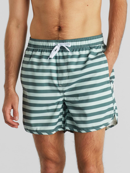 Badehose Stripes Dedicated Forrest Green 1