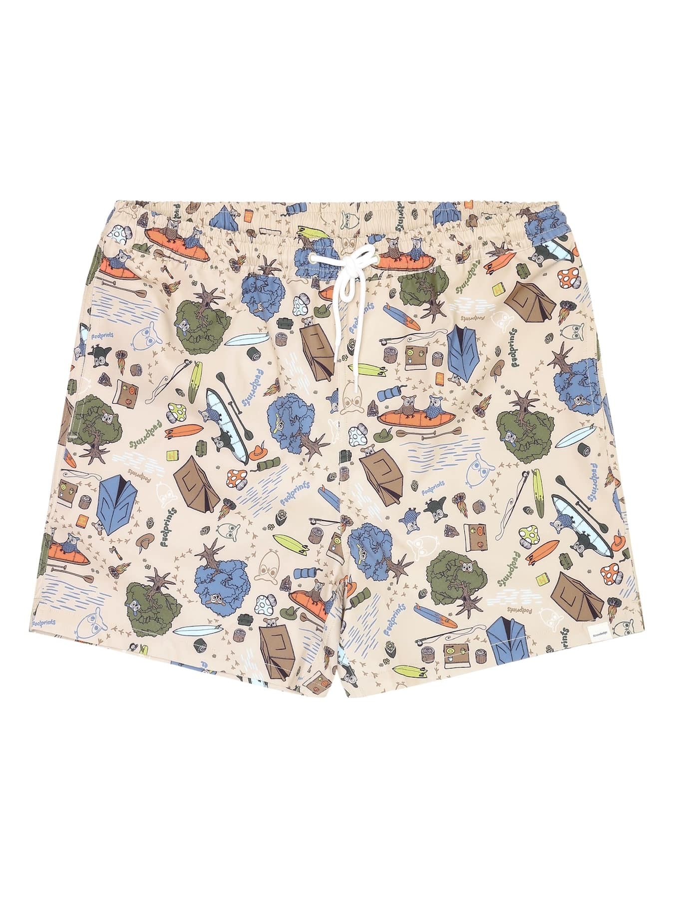 Badehosen Badehose Aop Stretch Knowledge Cotton Apparel Creme 1