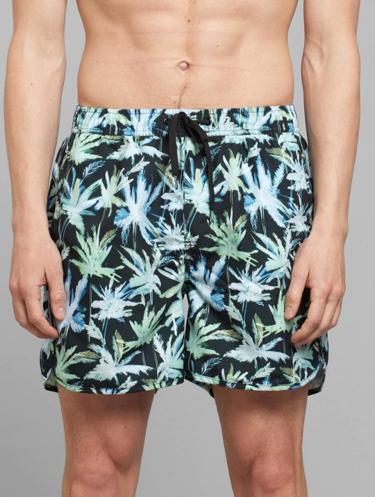 Bademode Badehose Sandhamn Painted Palmtrees Dedicated Black 1