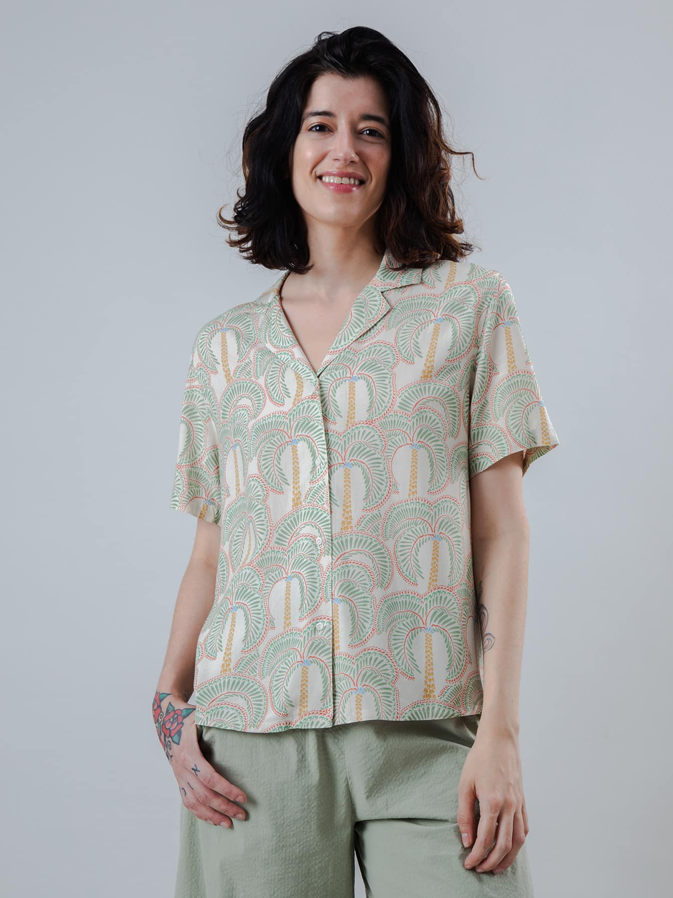 Bluse Borneo Aloha Brava Fabrics Ecru 01