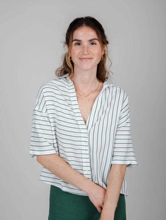 Bluse Mix Oversize Cropped Brava Kale White 01