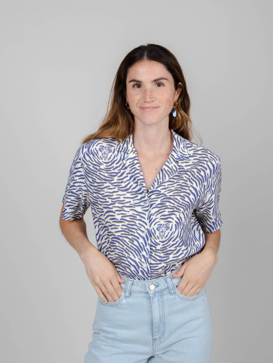 Bluse Tiger Aloha Brava White Blue 01