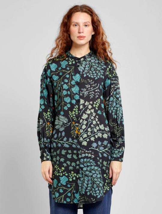 Blusen Bluse Ljunga Botanical Quilt Dedicated Black 1