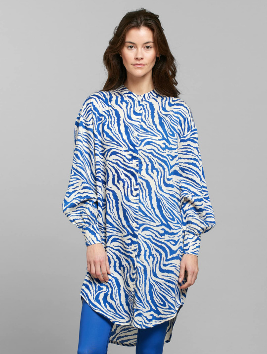 Blusen Bluse Ljunga Zebra Dedicated Blue 1