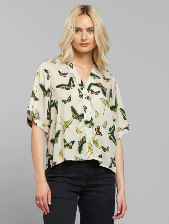 Blusen Bluse Odense Butterfly Dedicated Off White 1