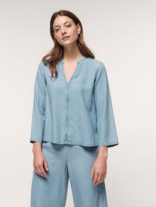 Blusen Denimbluse Lanius Light Denim 1