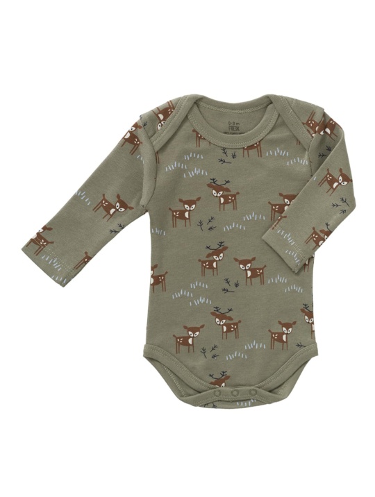 Bodys Body Langarm Hirsch Fresk Olive 1