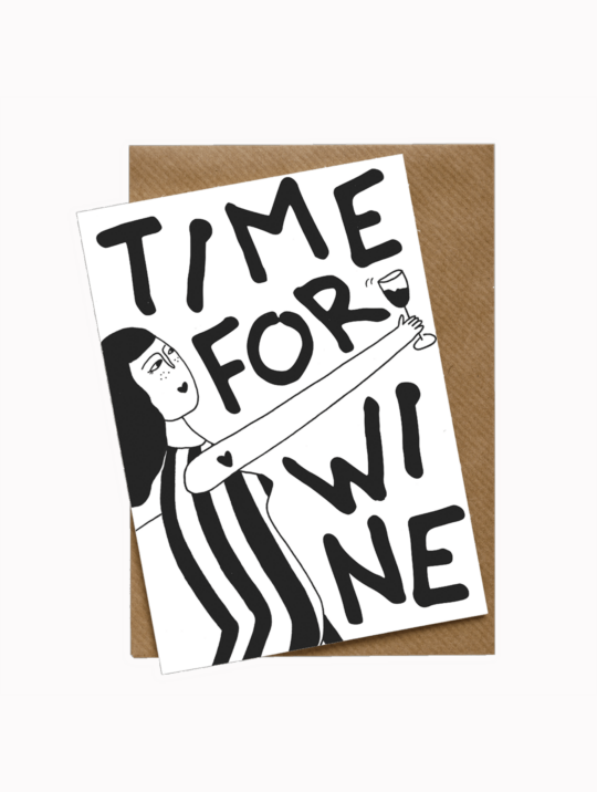 Grusskarte Time For Wine Wine Oclock Helenb 1