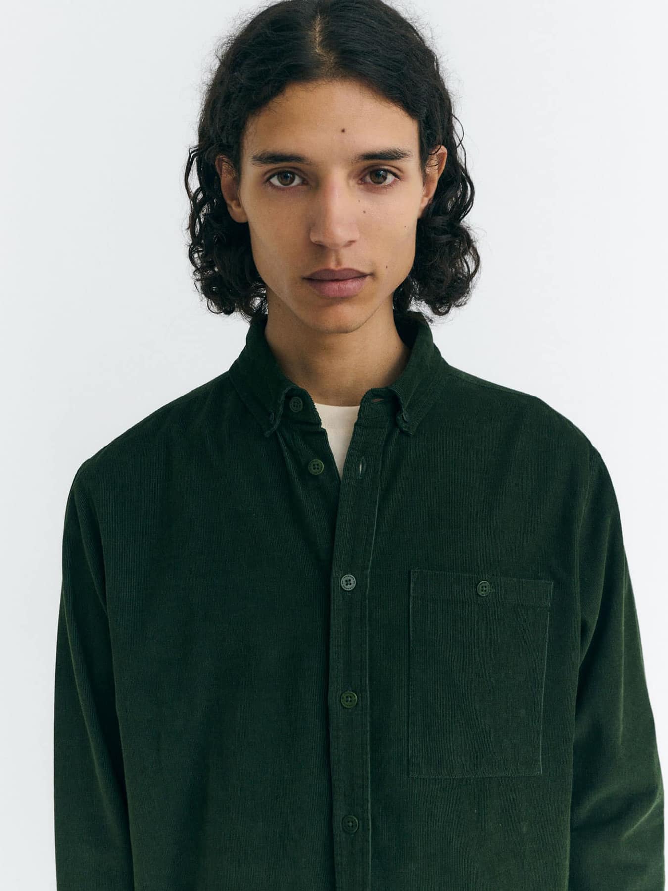 Hemd Anto Corduroy Thinking Mu Bottle Green 03