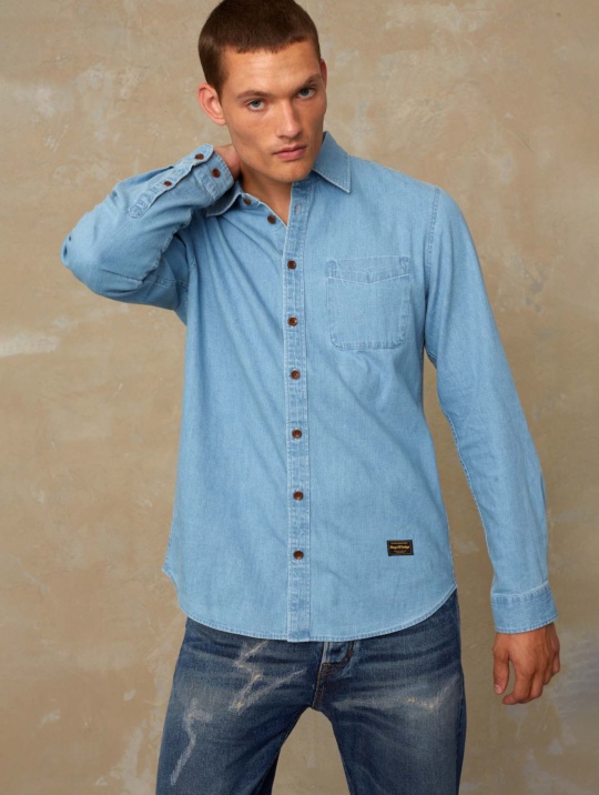 Hemd Enda Pocket Koi Super Light Indigo 1