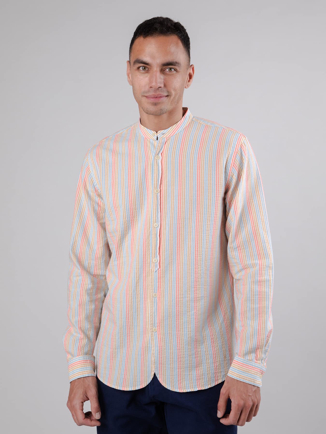 Hemd Sunset Mao Shirt Brava Apricot 1