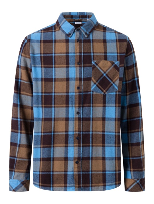 Hemden & Polos Hemd Regular Fit Checkered Knowledge Cotton Apparel Brown Check 6