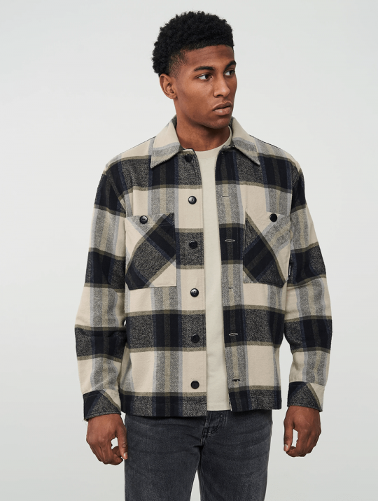 Hemden & Polos Overshirt Nue Check Recolution Taupe Grey 1