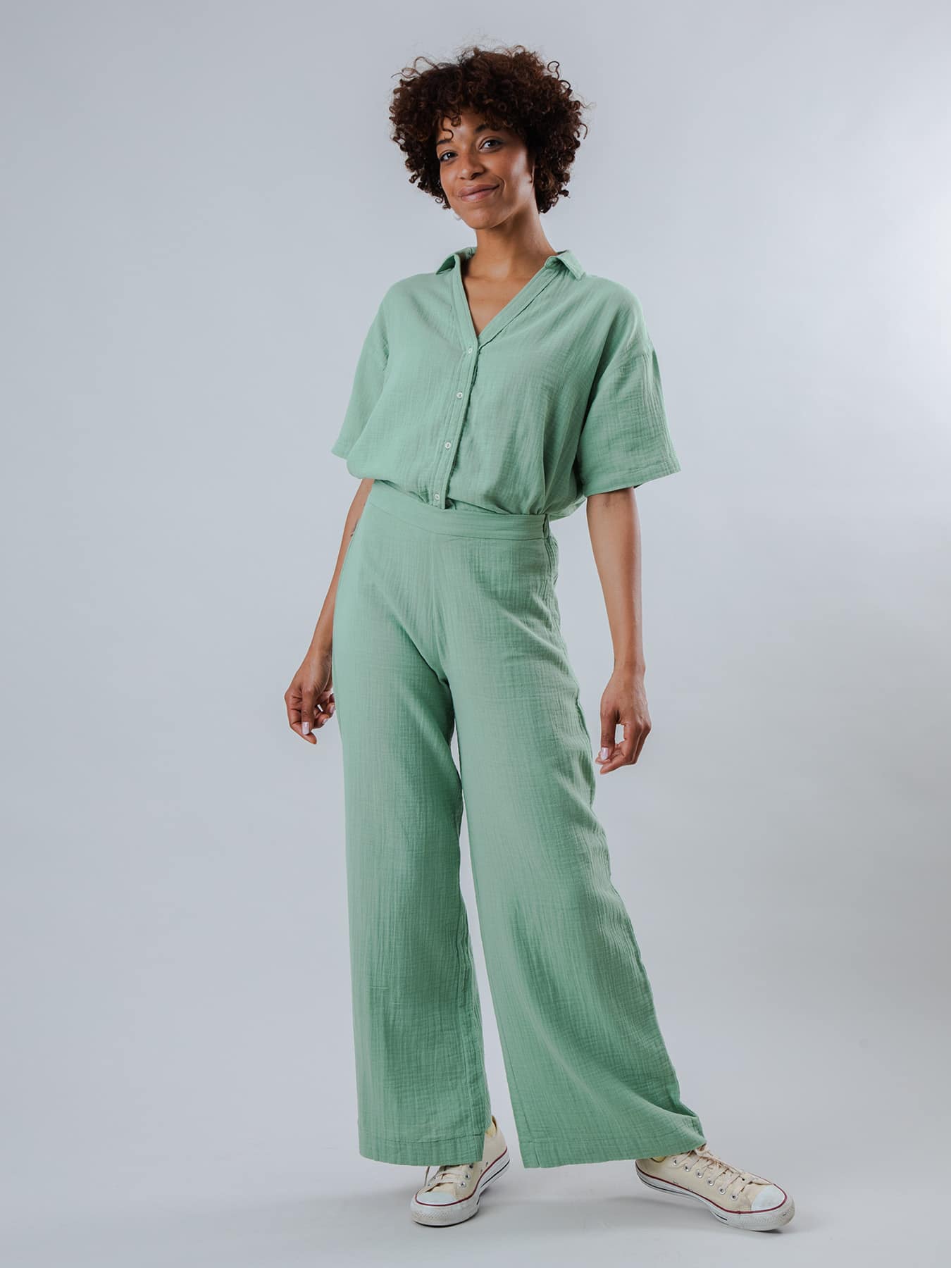 Hose Bubble Wide Leg Brava Fabrics Light Green 01