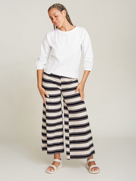 Hose Culotte Palau Pants Stripes Suite 13 Blackstripes 01