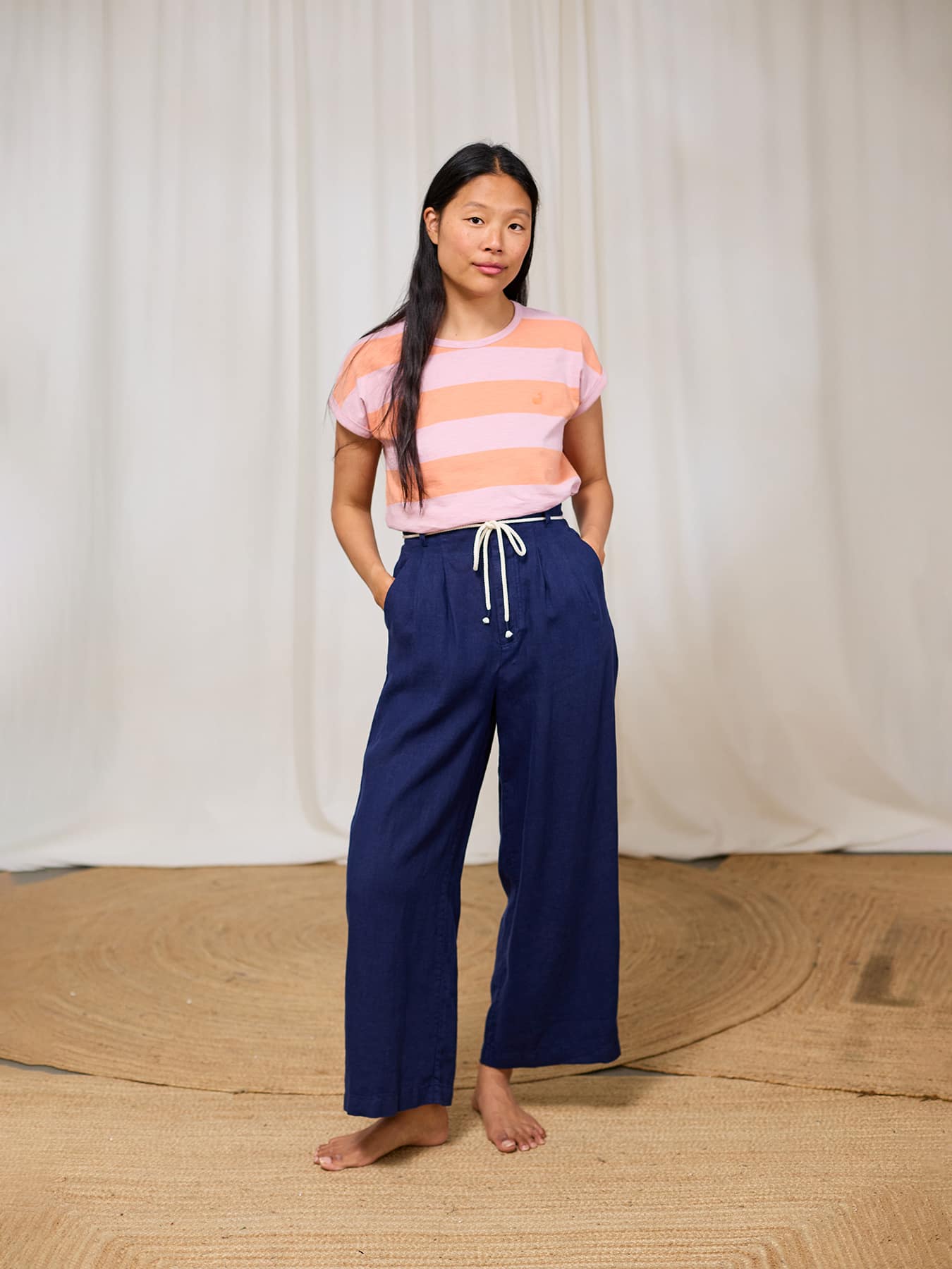 Hose Linen San Vito Twothirds Blue Night 01