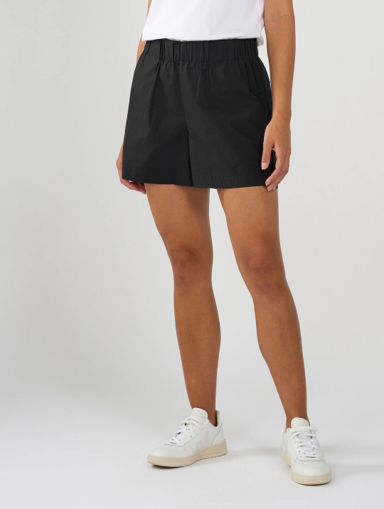 Hosen & Shorts Shorts Poplin Elastic Waist Knowledge Cotton Apparel Black Jet 1