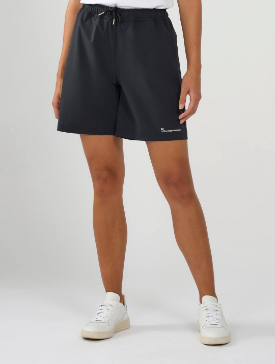 Hosen & Shorts Shorts Stretch Ribstop Elastic Waist Knowledge Cotton Apparel Black Jet 1