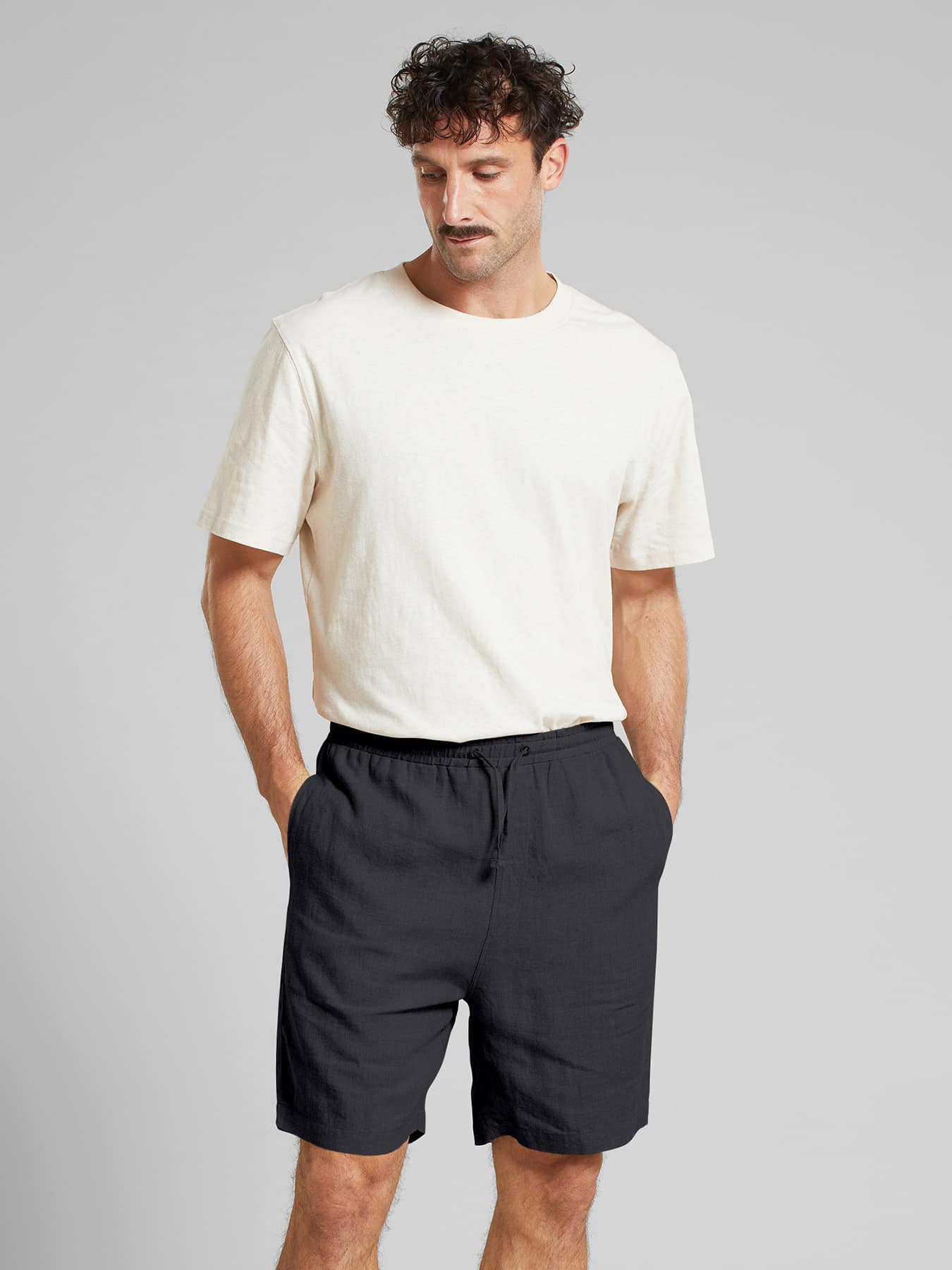 Hosen & Shorts Shorts Veijle Linen Dedicated Black Phantom 1
