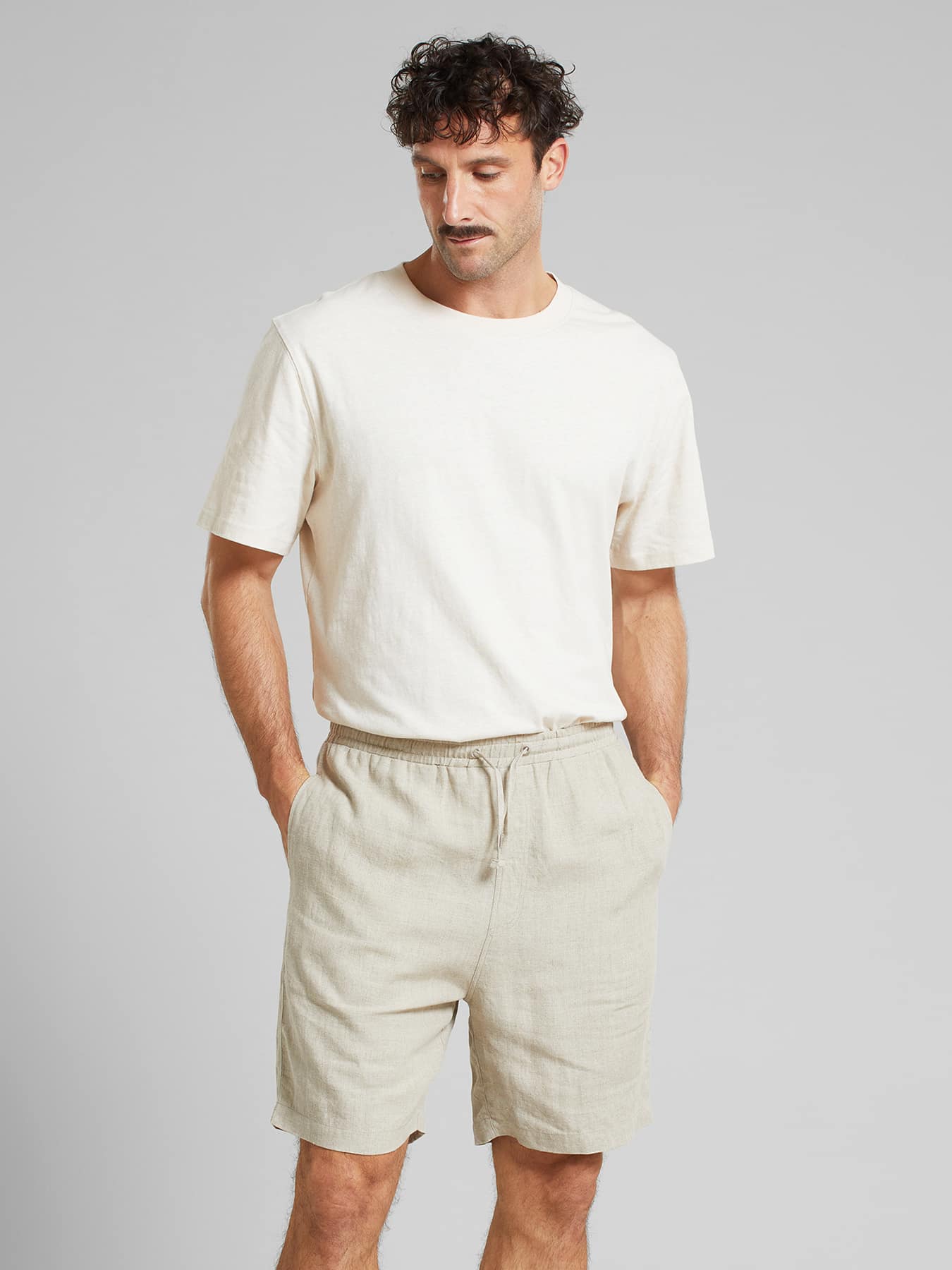 Hosen & Shorts Shorts Veijle Linen Dedicated Ecru 1