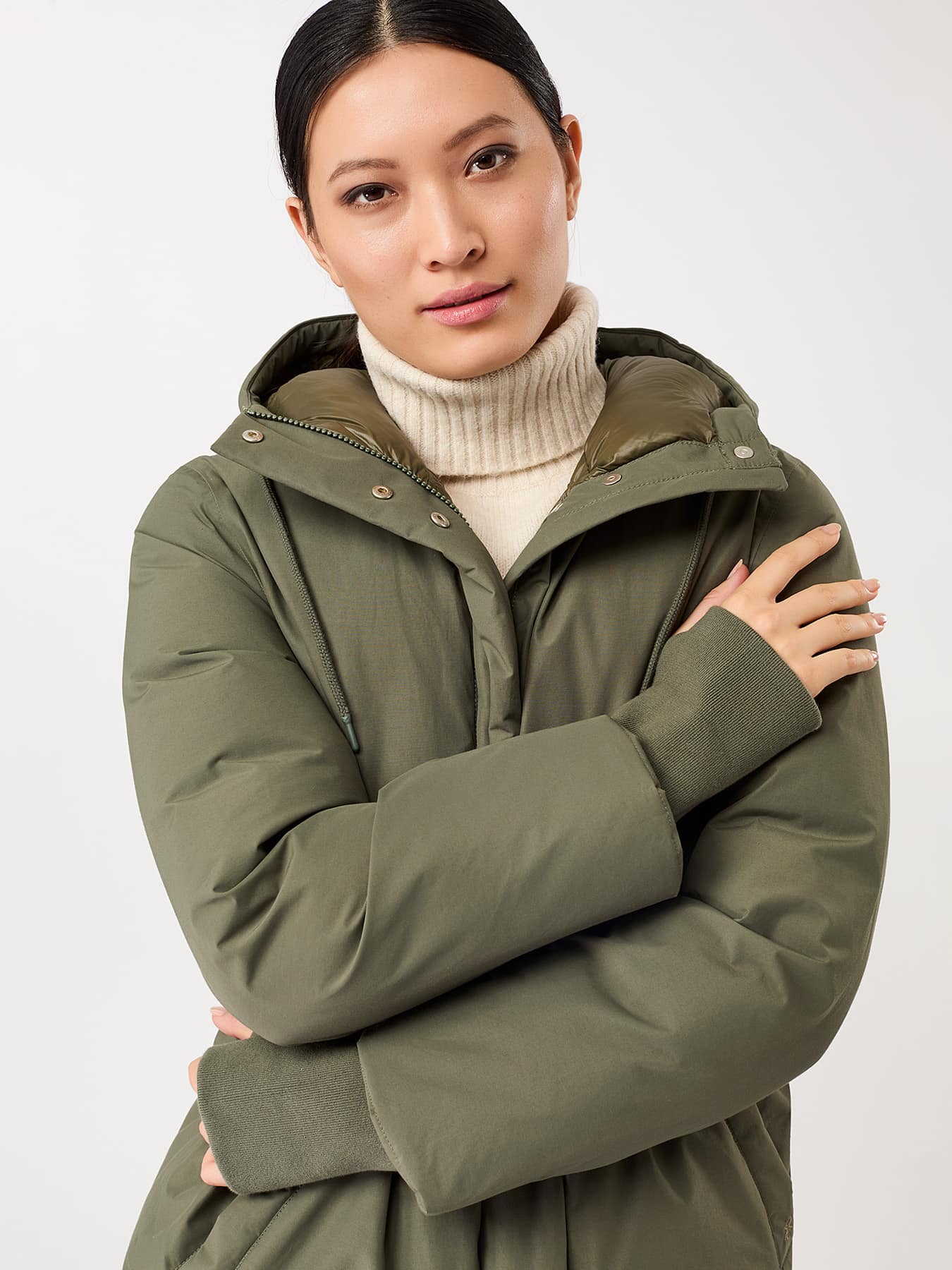 Jacke Lange Jacke Mit Kapuze Und Eco Daune Langerchen Sencha 5