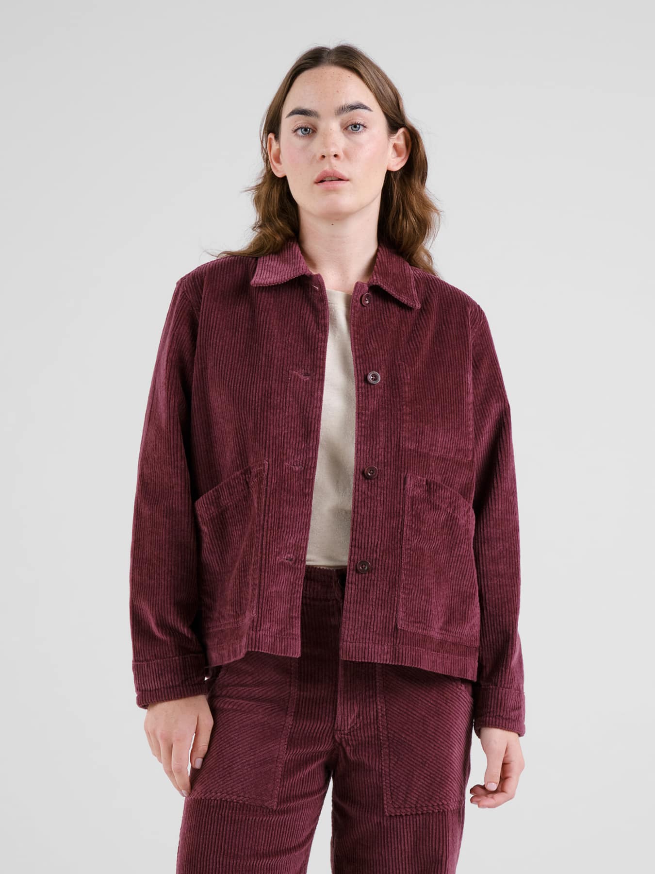 Jacke Stiby Corduroy Dedicated Fig Red 2