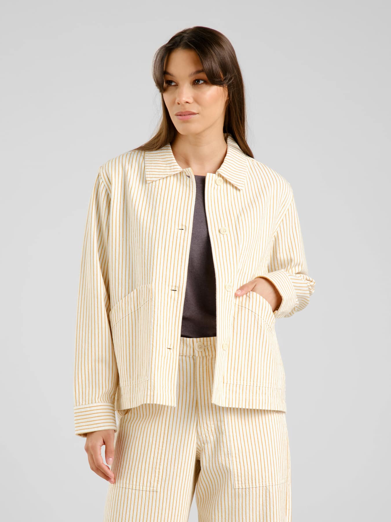 Jacke Stiby Work Stripe Dedicated Yellow 01