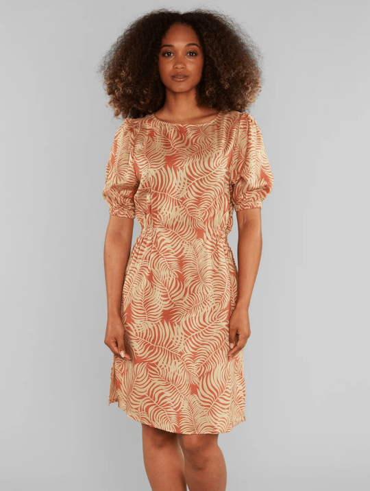 Kleid Karlsborg Palm Leaves Dedicated Beige Safari 1