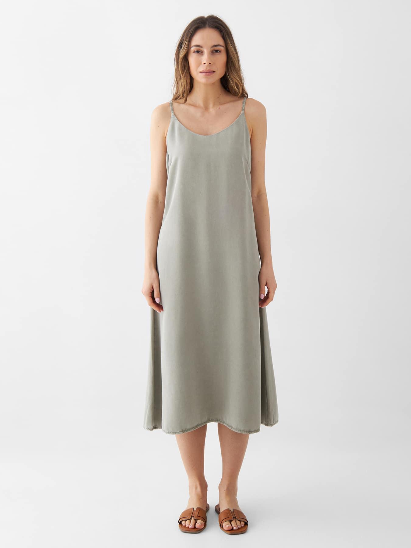 Kleid Sunbeam Tencel Dress Dawn Rock Olive 1