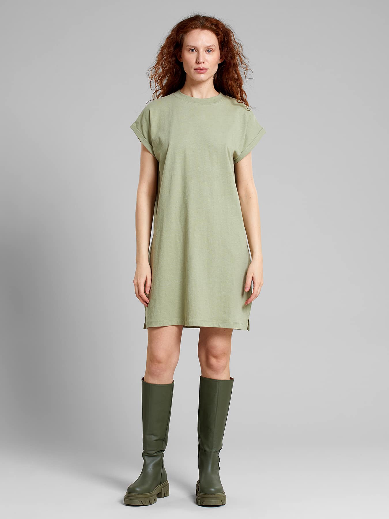 Kleider & Röcke Kleid Eksta Hemp Dedicated Tea Green 1