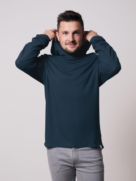 Longsleeve Hooded Super Active Lenzing Ecovero Bleed Blue 02
