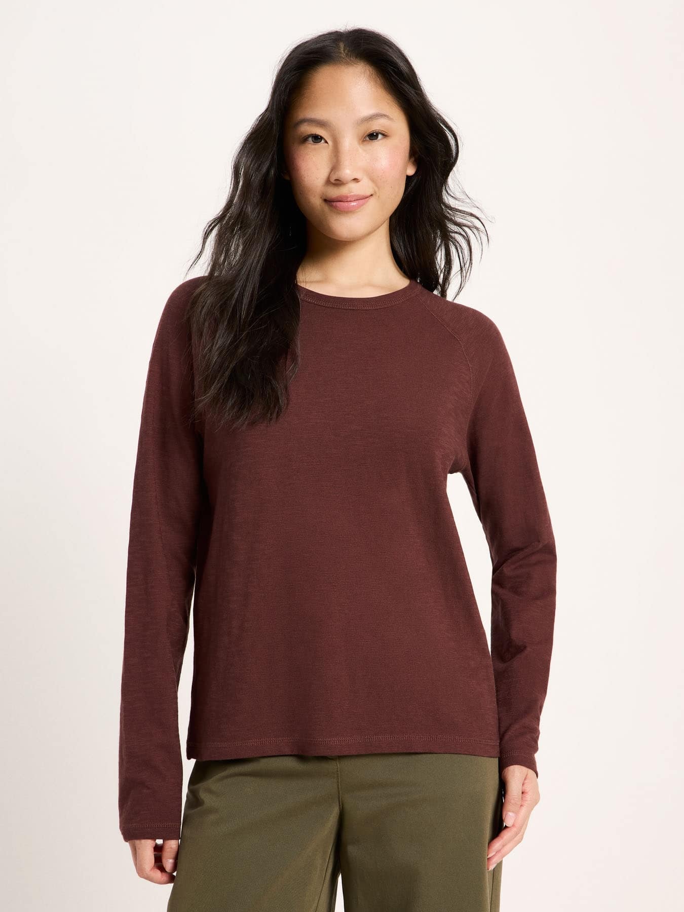 Longsleeve Langarm Raglanshirt Gots Lanius Bitter Chocolate 01
