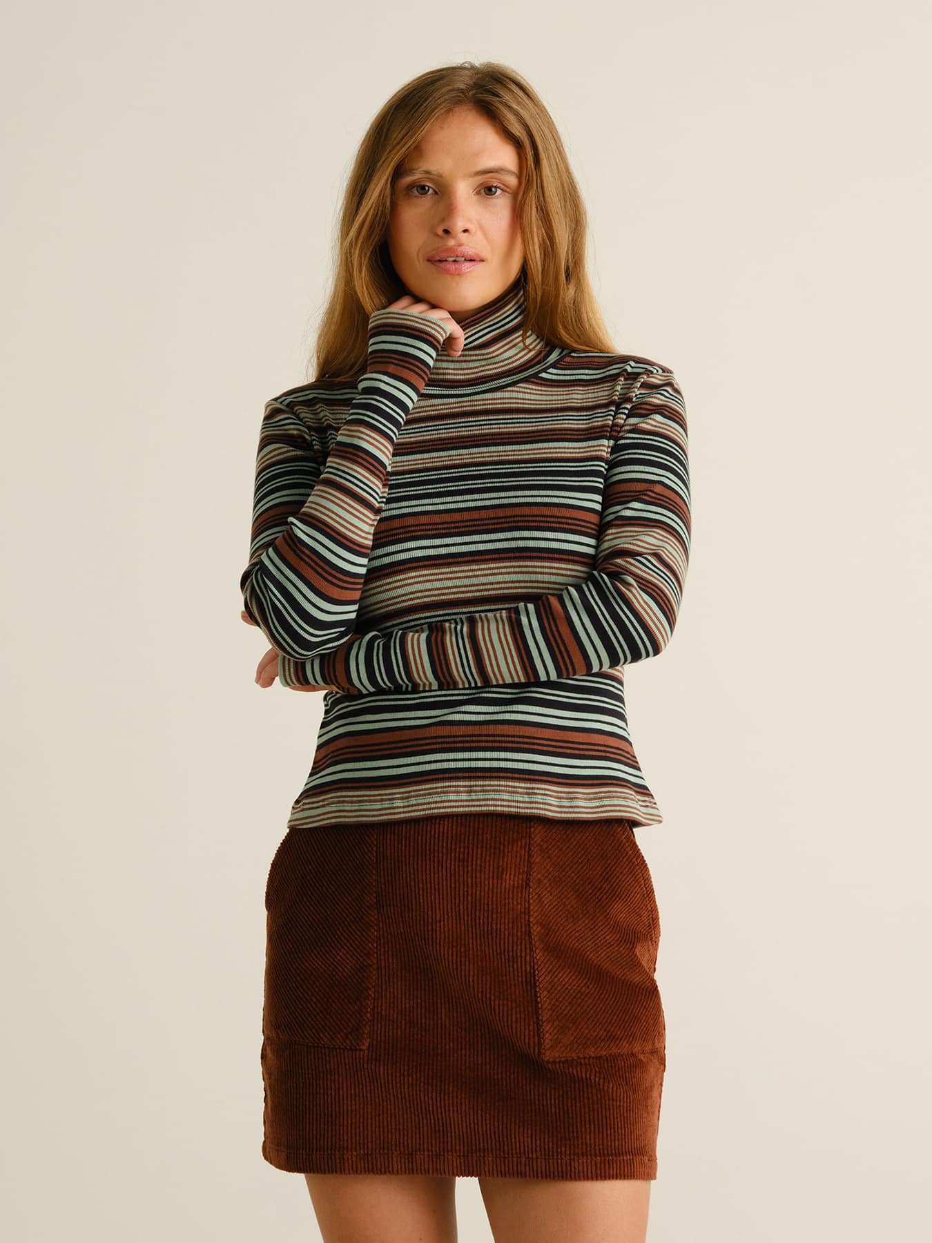 Longsleeve Malma Irregular Stripe Dedicated Green 1