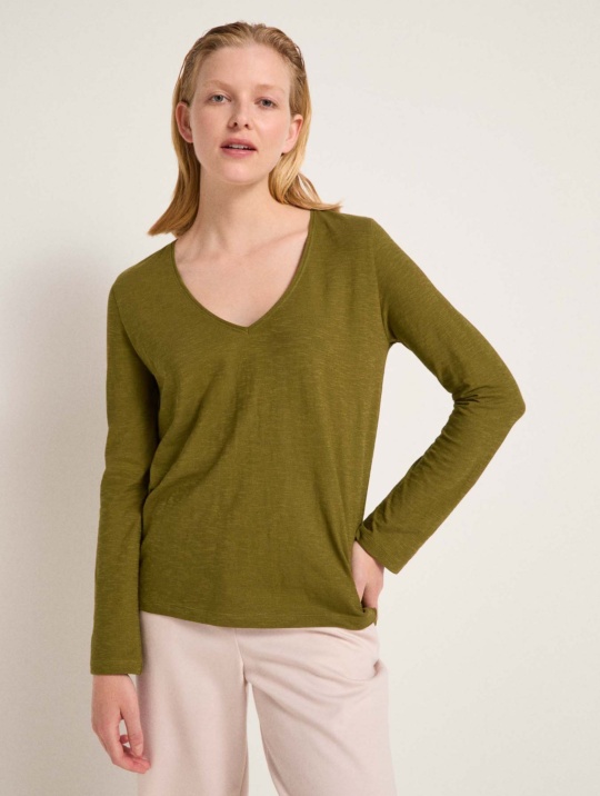 Longsleeves Shirt Mit V Ausschnitt Lanius Forrest Green 1