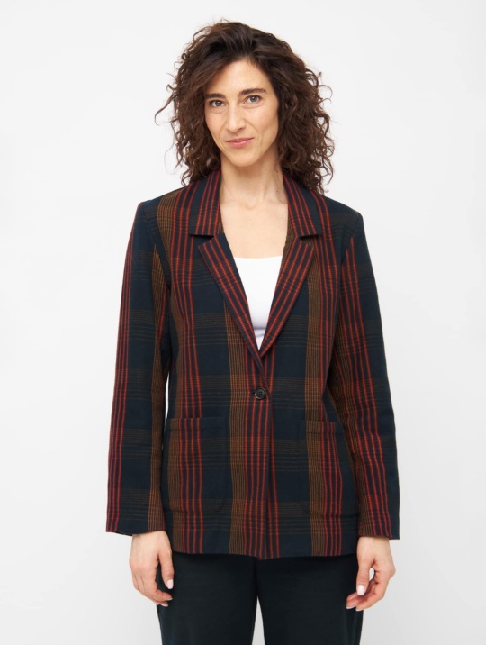 Mäntel & Jacken Blazer Edith Givn Blue Brown Checkered 1