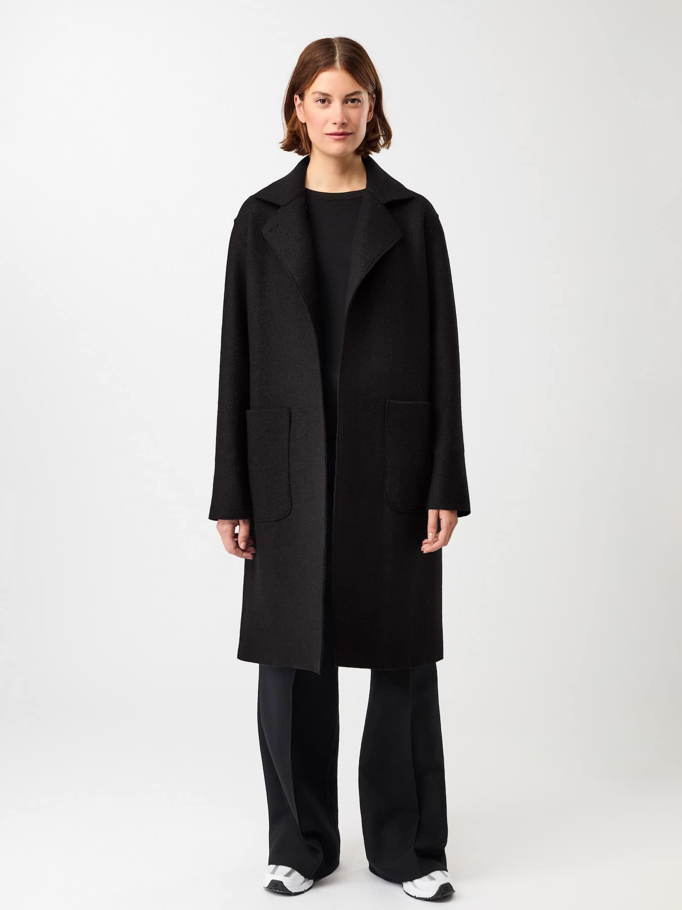 Mantel Kurzer Mantel Zum Binden Langerchen Black 1