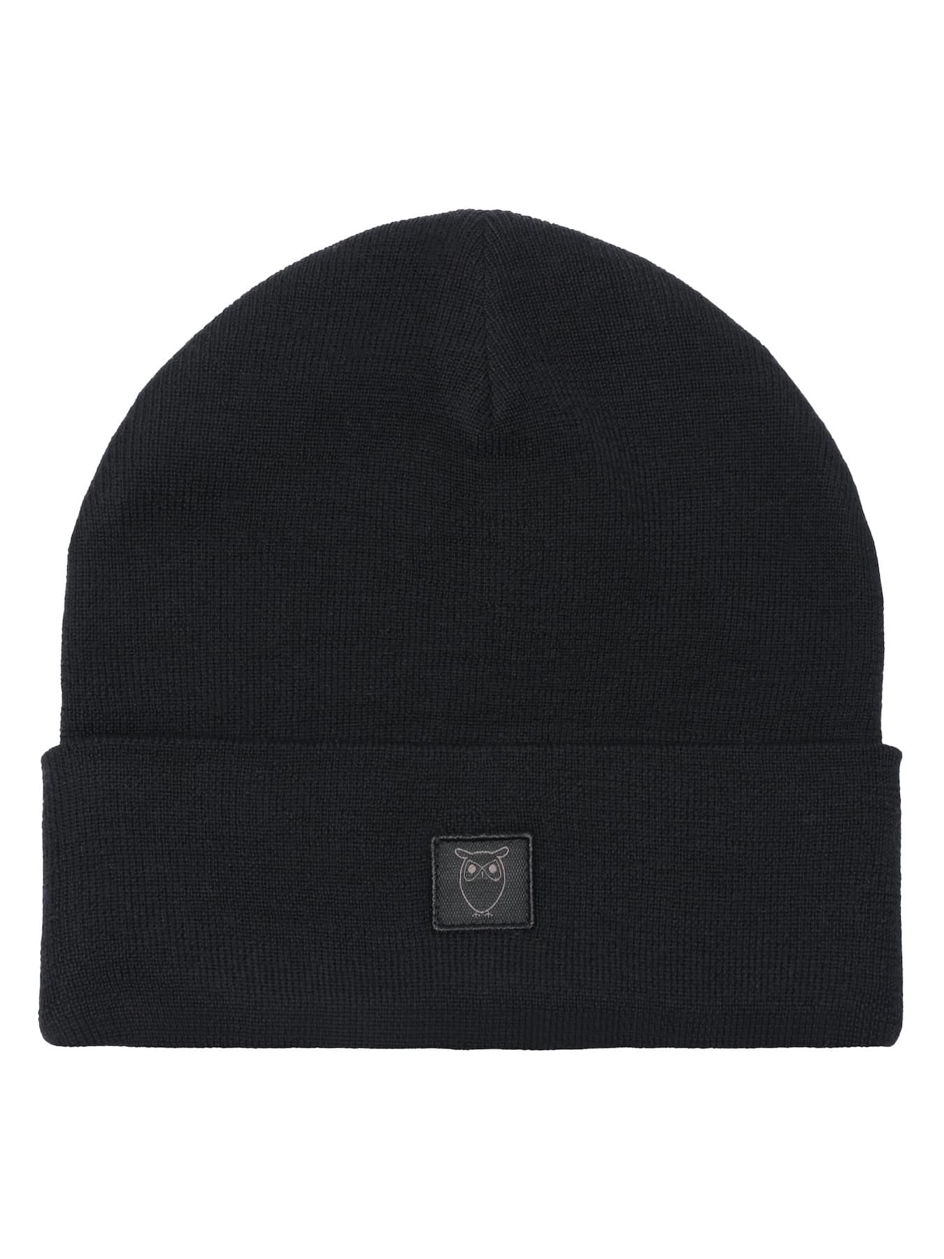 Muetze Merino Beanie Knowledge Cotton Apparel Black Jet 03