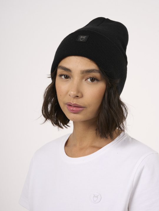 Mützen & Schals Beanie Organic Wool Knowledge Cotton Apparel Black Jet 1