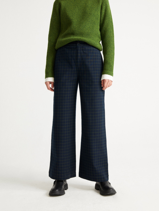 Pants Checks Maya Thinking Mu Navy 1