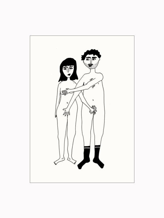 Poster Naked Couple Helenb White Black 1