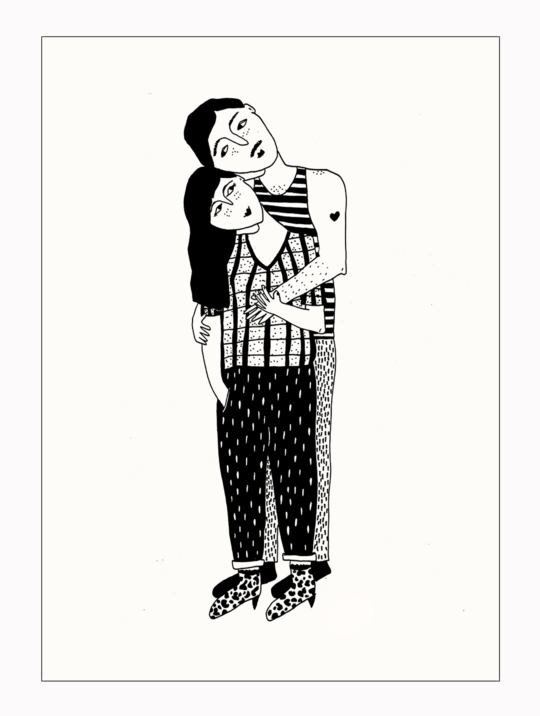 Postkart Hugging Helenb 1