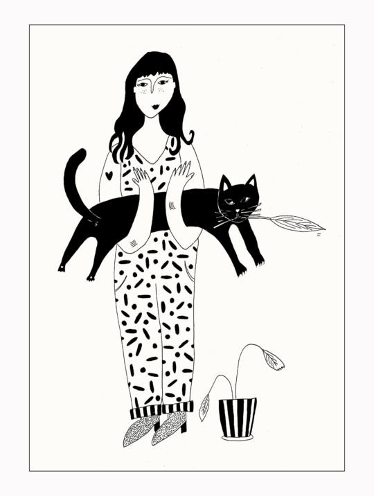 Postkarte Black Cat Helenb 1