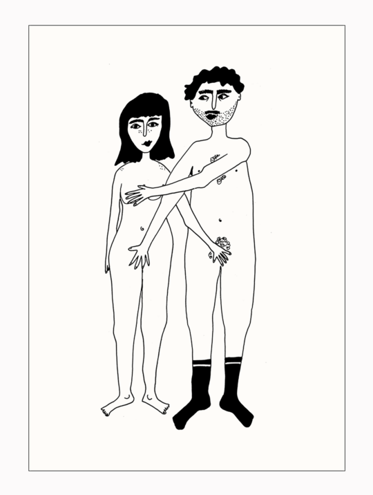 Postkarte Naked Couple Helenb 1