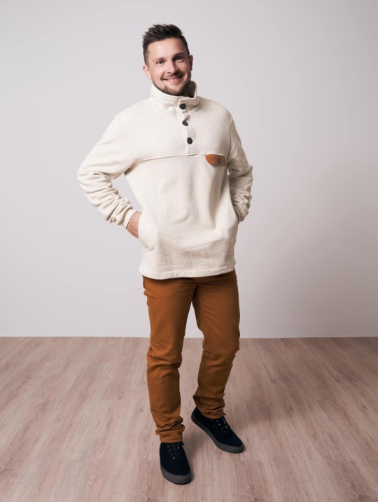 Pullover Buttoned Hemp Bleed Offwhite 01