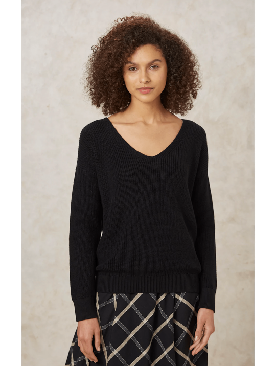 Pullover & Cardigans Kaia V Neck Jumper People Tree Black 1