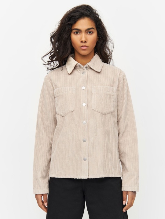 Pullover & Cardigans Overshirt Irregular Corduroy Knowledge Cotton Apparel Light Feather Grey 1