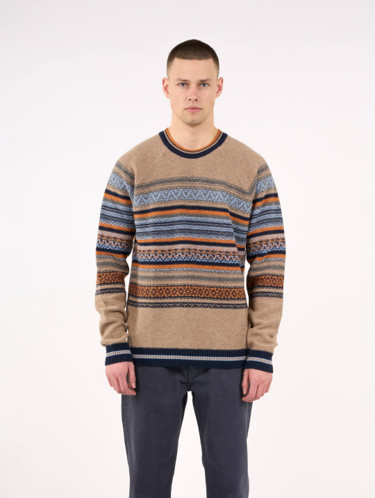 Pullover & Cardigans Pullover Faroe Island Raglan Lambswool Knit Knowledge Cotton Apparel Multicolor 1