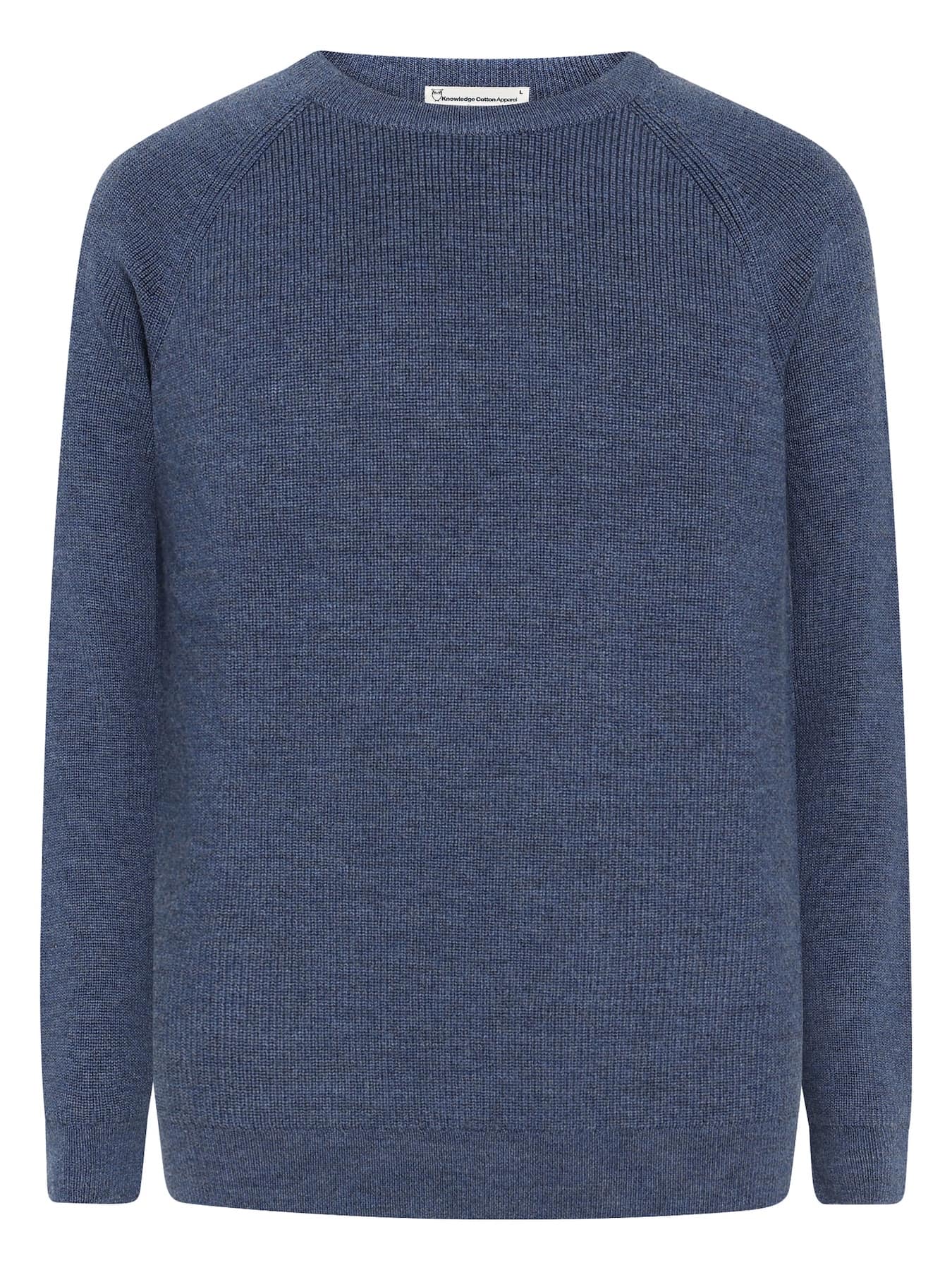 Pullover Merino Crew Neck Sweater Knowledge Cotton Apparel Vintage Indigo 01