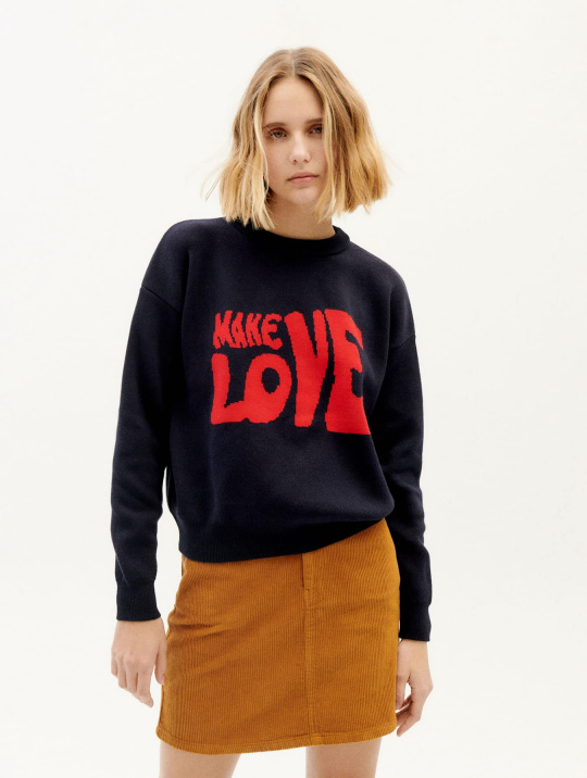 Pullover Sweater Make Love Trash Paloma Thinking Mu Black 1