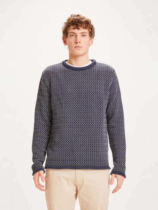 Pullover Valley Crew Neck Knowledge Cotton Total Eclipse 1